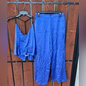 Lunya | Silk Cami Pant Set Blue Indigo NWT